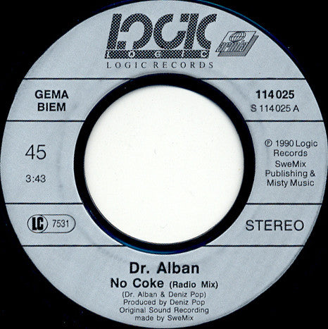 Dr. Alban : No Coke (7", Single)