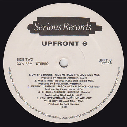 Various : Upfront 6 - The Cat's Whiskers (LP, Comp)
