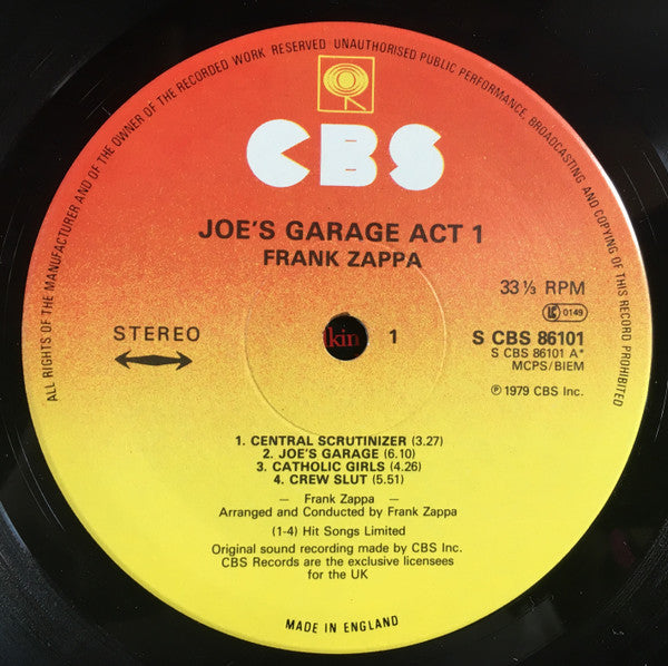 Zappa* : Joe's Garage Act I (LP, Album)