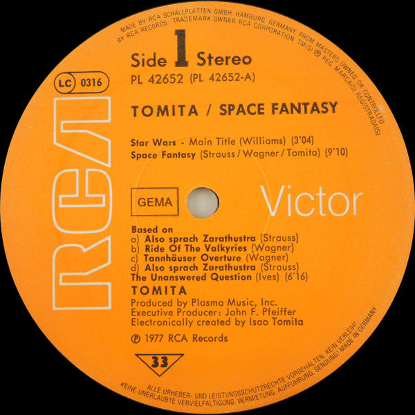 Tomita : Space Fantasy (LP, Album)