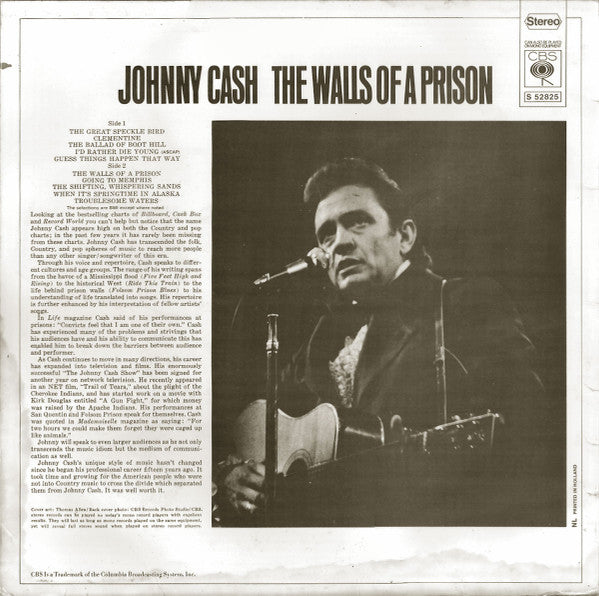 Johnny Cash : The Walls Of A Prison (LP, Comp, Gre)
