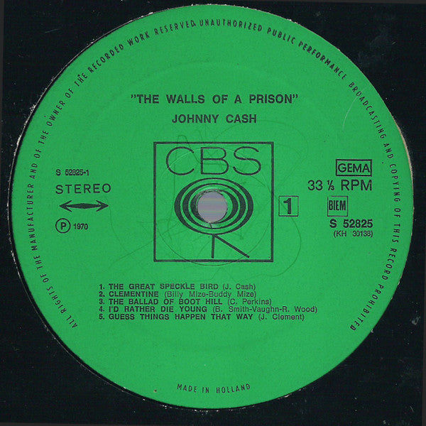 Johnny Cash : The Walls Of A Prison (LP, Comp, Gre)