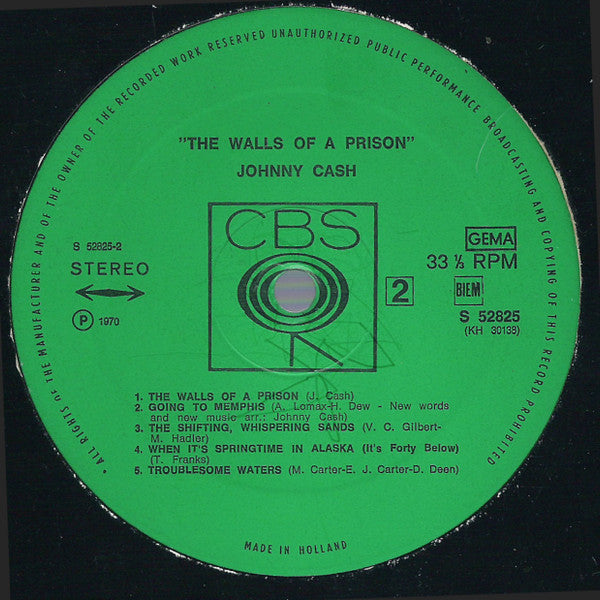 Johnny Cash : The Walls Of A Prison (LP, Comp, Gre)