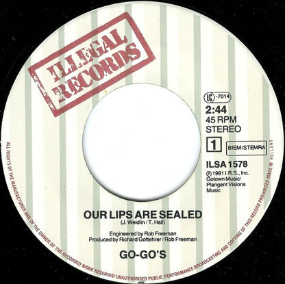 Go-Go's : Our Lips Are Sealed (7", Single)