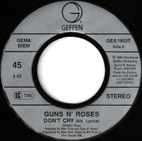 Guns N' Roses : Don't Cry (7", Single)