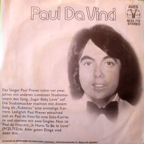 Paul Da Vinci : It Hurts To Be In Love (7", Single)