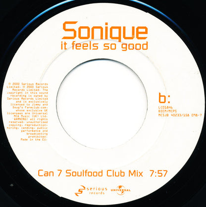 Sonique : It Feels So Good 7" (7", Jukebox)