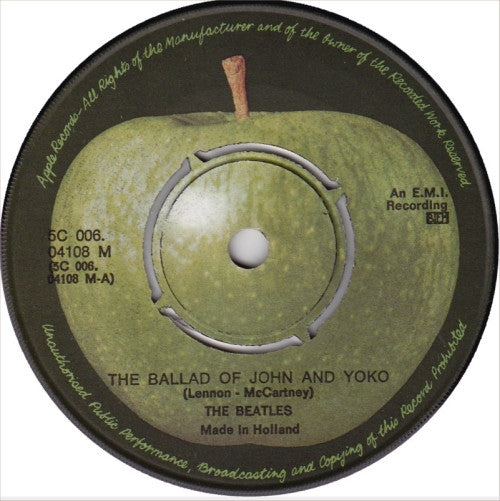 The Beatles : The Ballad Of John And Yoko (7", Single, Mono)
