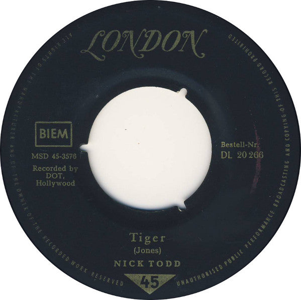 Nick Todd : Tiger (7", Single)