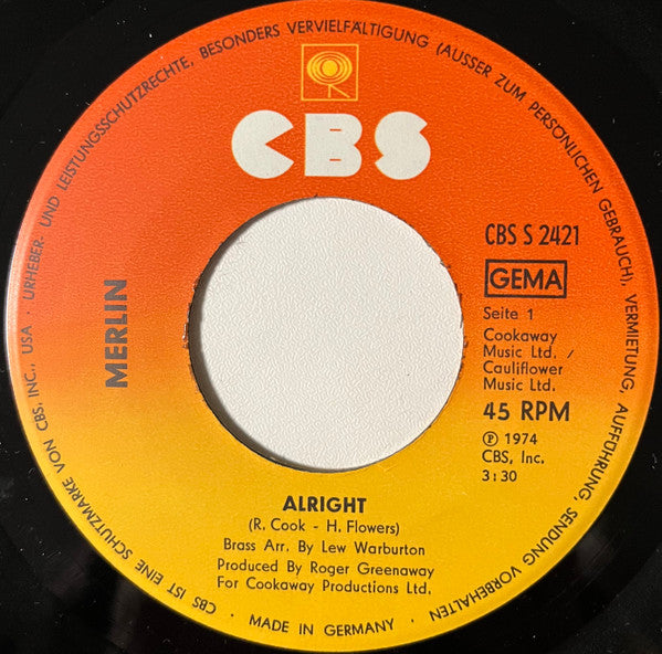 Merlin (14) : Alright (7")
