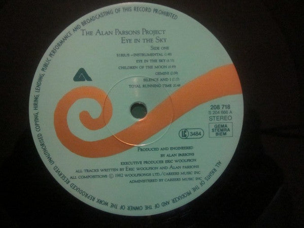 The Alan Parsons Project : Eye In The Sky (LP, Album, RE)