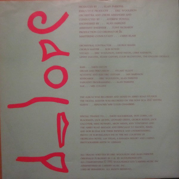 The Alan Parsons Project : Eye In The Sky (LP, Album, RE)