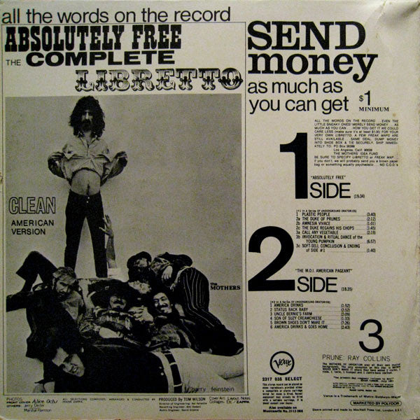 The Mothers Of Invention* : Absolutely Free (LP, Album, RP, Gat)