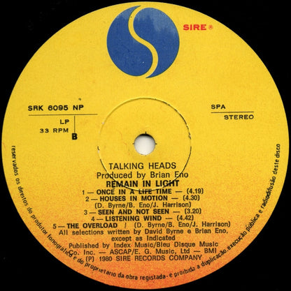 Talking Heads : Remain In Light (LP, Album)