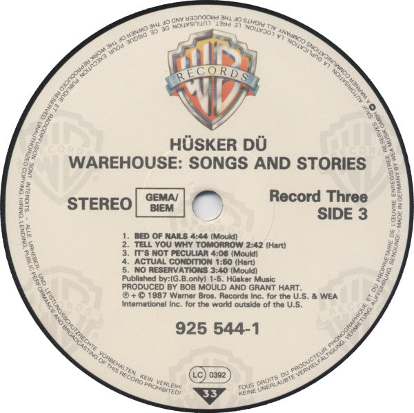 Hüsker Dü : Warehouse: Songs And Stories (2xLP, Album)