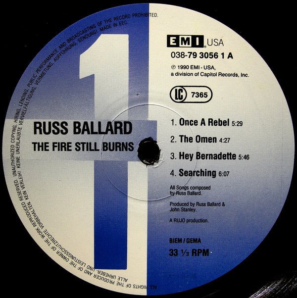 Russ Ballard : The Fire Still Burns (LP, Album)