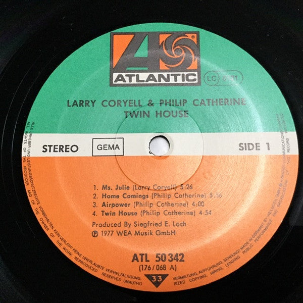 Larry Coryell - Philip Catherine : Twin-House (Guitar Duos) (LP, Album, RE)