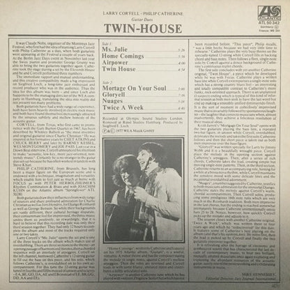 Larry Coryell - Philip Catherine : Twin-House (Guitar Duos) (LP, Album, RE)