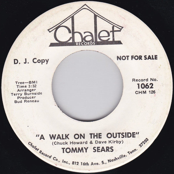 Tommy Sears : A Walk On The Outside / Blues Adlib (7", Single, Promo)