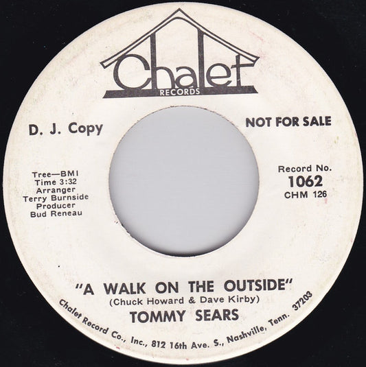 Tommy Sears : A Walk On The Outside / Blues Adlib (7", Single, Promo)