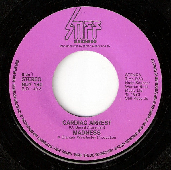 Madness : Cardiac Arrest (7", Single)
