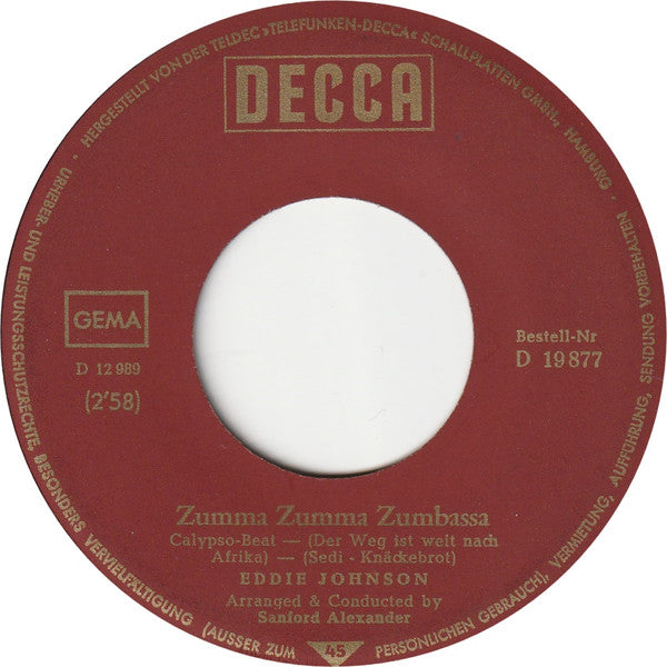 Eddie Johnson (3) : Zumma Zumma Zumbassa (7", Single)