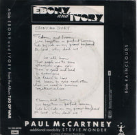 Paul McCartney : Ebony And Ivory (7", Single)