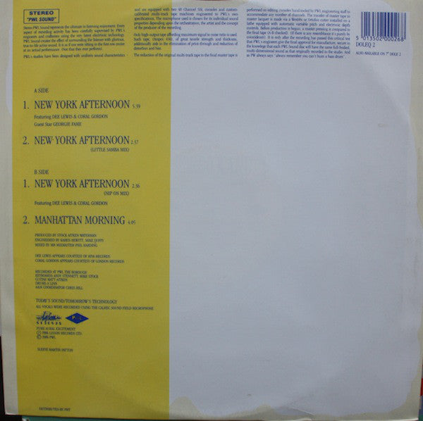 Mondo Kané  Featuring  Dee Lewis  And  Coral Gordon  And Guest Star  Georgie Fame : New York Afternoon (12", Single)