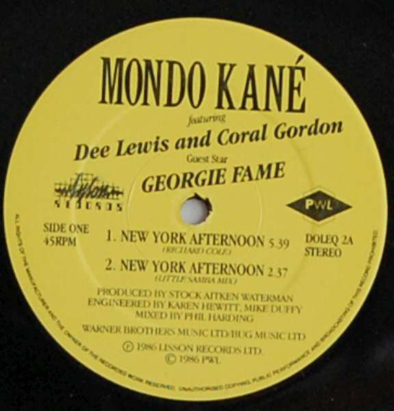 Mondo Kané  Featuring  Dee Lewis  And  Coral Gordon  And Guest Star  Georgie Fame : New York Afternoon (12", Single)
