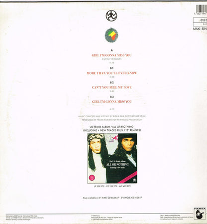 Milli Vanilli : Girl I'm Gonna Miss You (12", Maxi)