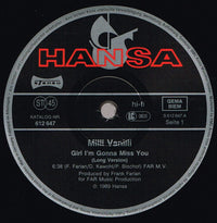 Milli Vanilli : Girl I'm Gonna Miss You (12", Maxi)