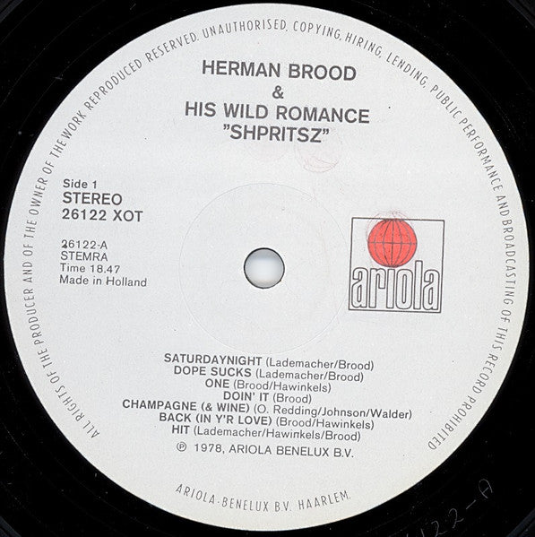 Herman Brood & His Wild Romance : Shpritsz (LP, Album)