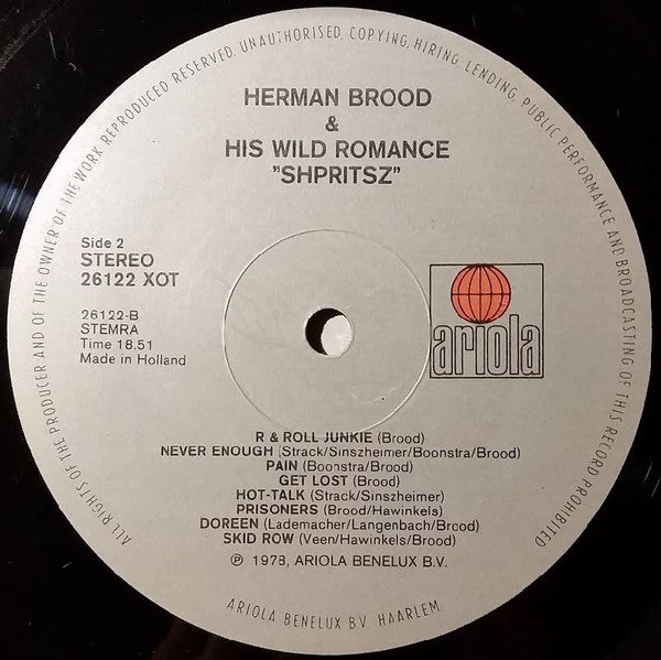 Herman Brood & His Wild Romance : Shpritsz (LP, Album)