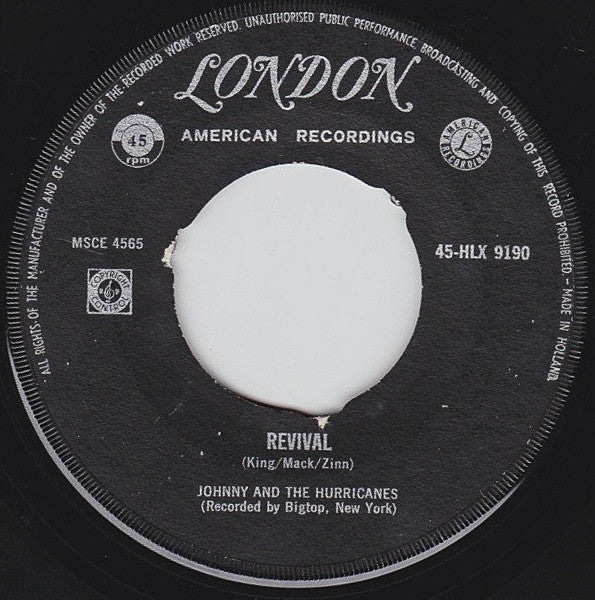 Johnny And The Hurricanes : Rocking Goose (7", Single)