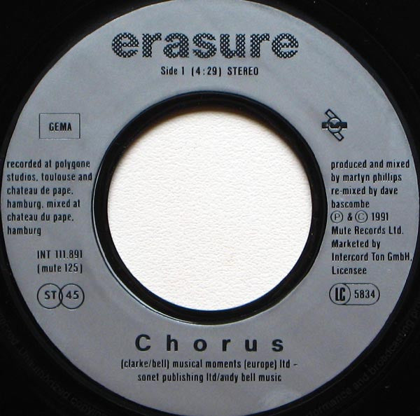 Erasure : Chorus (7", Single)