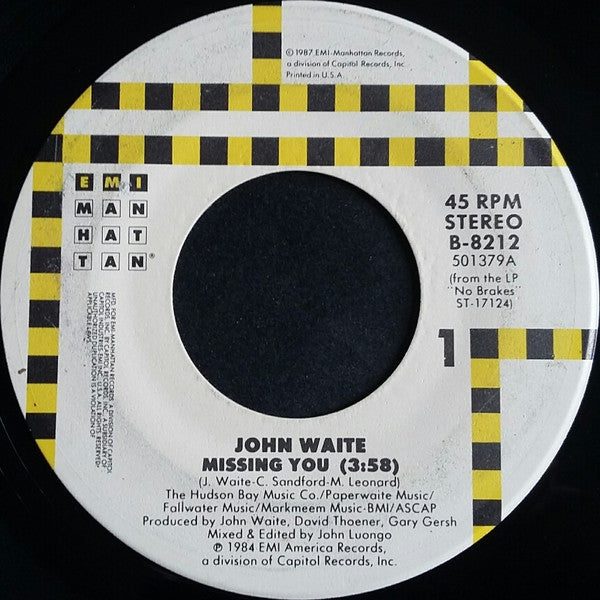 John Waite : Missing You (7", Single, RE)