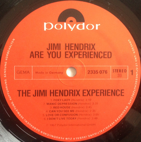 The Jimi Hendrix Experience : Are You Experienced / Axis: Bold As Love (LP, Album, RE + LP, Album, RE, RP + Comp)