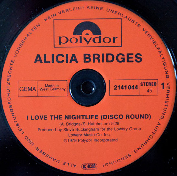 Alicia Bridges : I Love The Nightlife (12", Maxi)