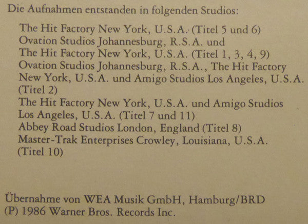 Paul Simon : Graceland (LP, Album)