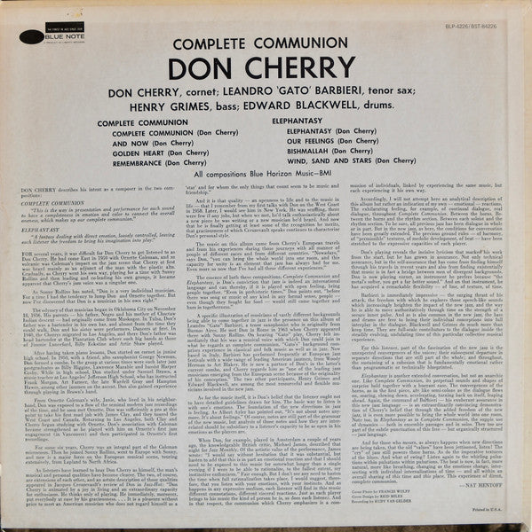 Don Cherry : Complete Communion (LP, Album, RE)