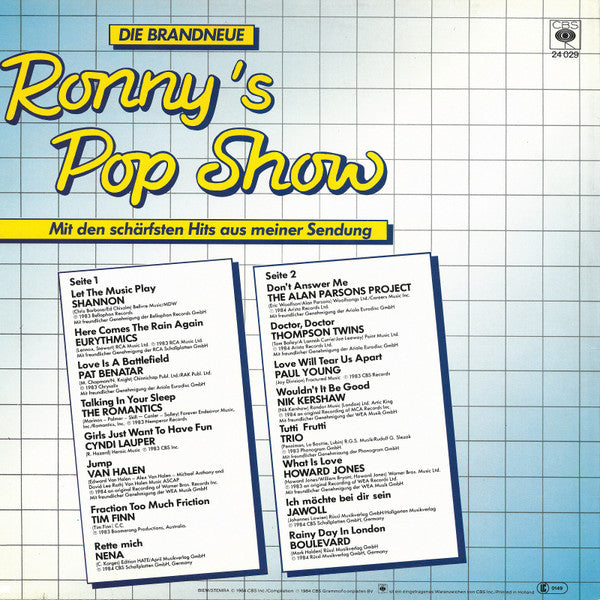 Various : Die Brandneue Ronny's Pop Show (Mit Den Schärfsten Hits Aus Meiner Sendung) (LP, Comp)