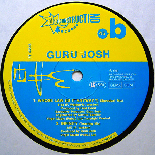 Guru Josh : Whose Law (Is It Anyway)? (12", Maxi)