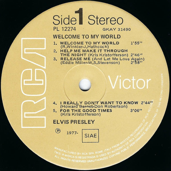 Elvis Presley : Welcome To My World (LP)