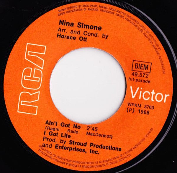 Nina Simone : Ain't Got No I Got Life / Real Real (7", Single, Mono)