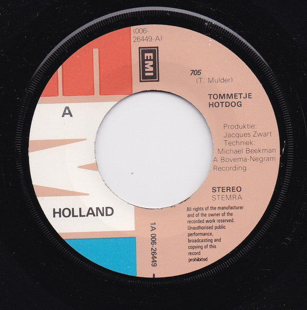Tommetje Hotdog : 7.0.5. (7", Single)