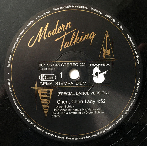 Modern Talking : Cheri, Cheri Lady (Special Dance Version) (12", Maxi)