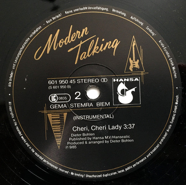 Modern Talking : Cheri, Cheri Lady (Special Dance Version) (12", Maxi)