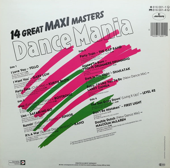 Various : Dance Mania - 14 Great Maxi Masters (2xLP, Comp)