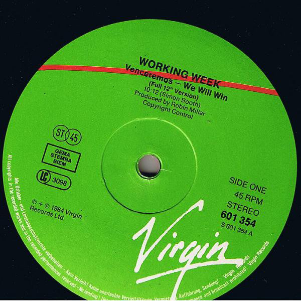 Working Week : Venceremos - We Will Win (12")