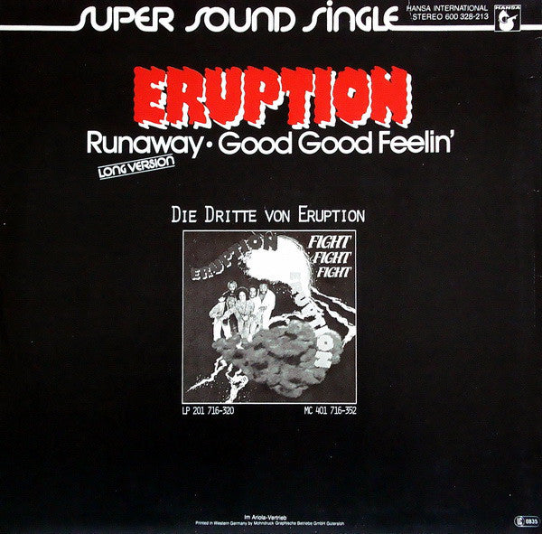 Eruption (4) : Runaway / Good Good Feelin' (12", Maxi)